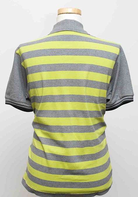 Striped Back Polo - Grey Marl / Nu Green - The Third Estate Ltd